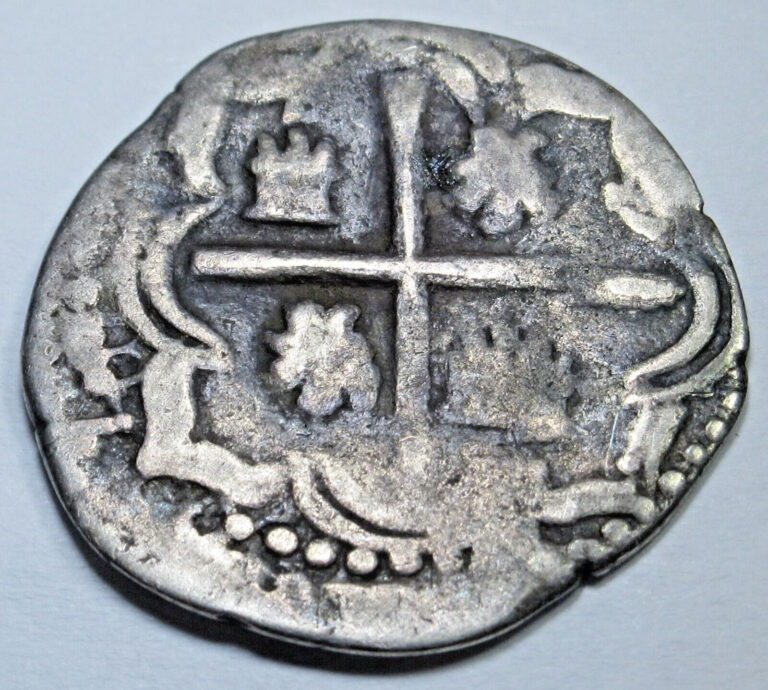 Read more about the article 1500s Philip II Spanish Bolivia 1 Reales Genuine Silver Pirate Treasure Cob Coin
