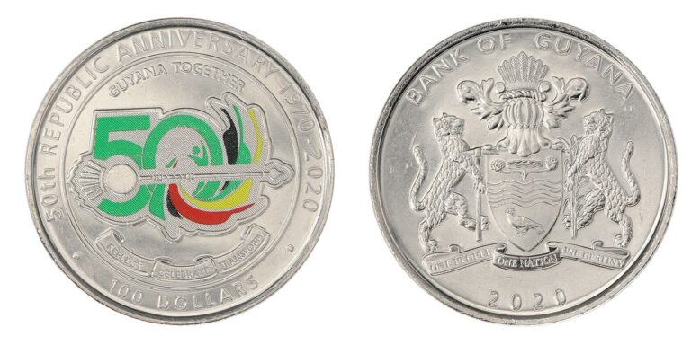 Read more about the article Guyana 100 Dollars  2020  KM #62  Mint  Commemorative