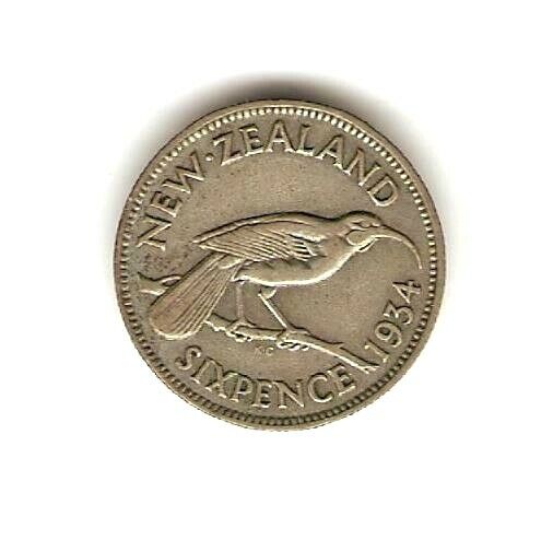 Read more about the article 1934 NEW ZEALAND SILVER COIN 6 PENCE – BIRD