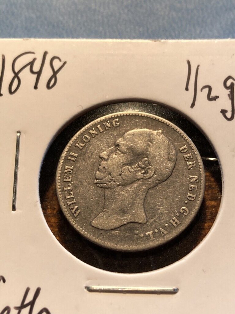 Read more about the article 1848 NETHERLANDS 1/2 GULDEN KM-73.1 SILVER