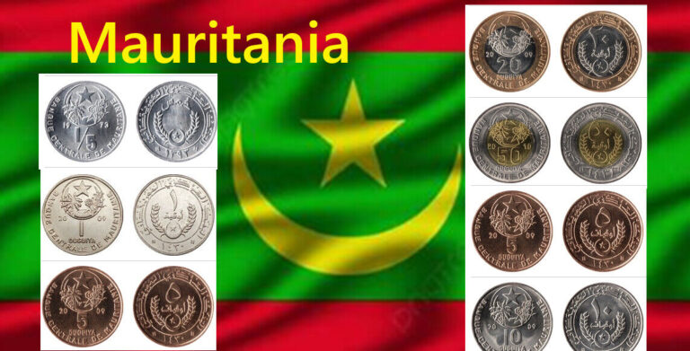 Read more about the article Mauritania coin set 1/5 1 5 10 20 50 Ouguiya 2014 2012 2009 1973 All Palm tree