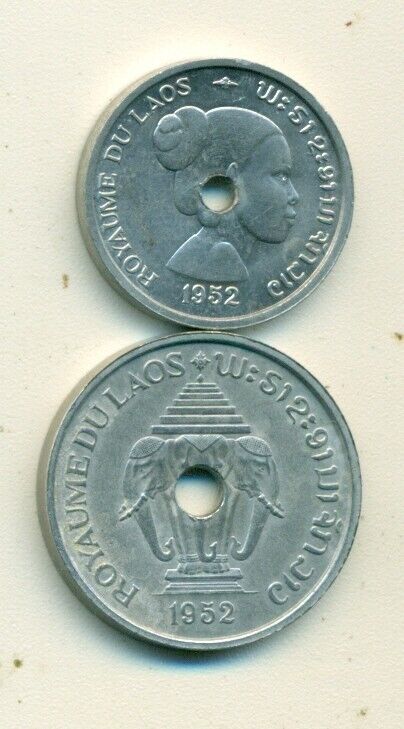 Read more about the article 2 NICE OLDER COINS from LAOS – 10 and 20 CENTS (BOTH DATING 1952)