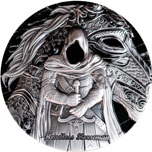 Read more about the article 2025 Cameroon Headless Horseman 2 oz Silver coin mintage of 199