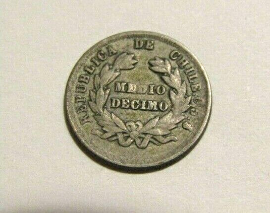 Read more about the article Chile 1879 1/2 Half Medio Decimo Silver Old Coin