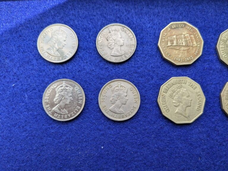 Read more about the article LOT Of TEN BELIZE COINS — 6 $1 And 4 25 Cents — Face Value $7 Belize