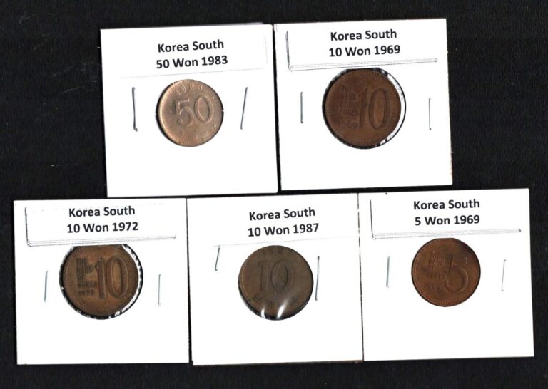 Read more about the article KOREA SOUTH 1969-1987 SET OF 5 COINS