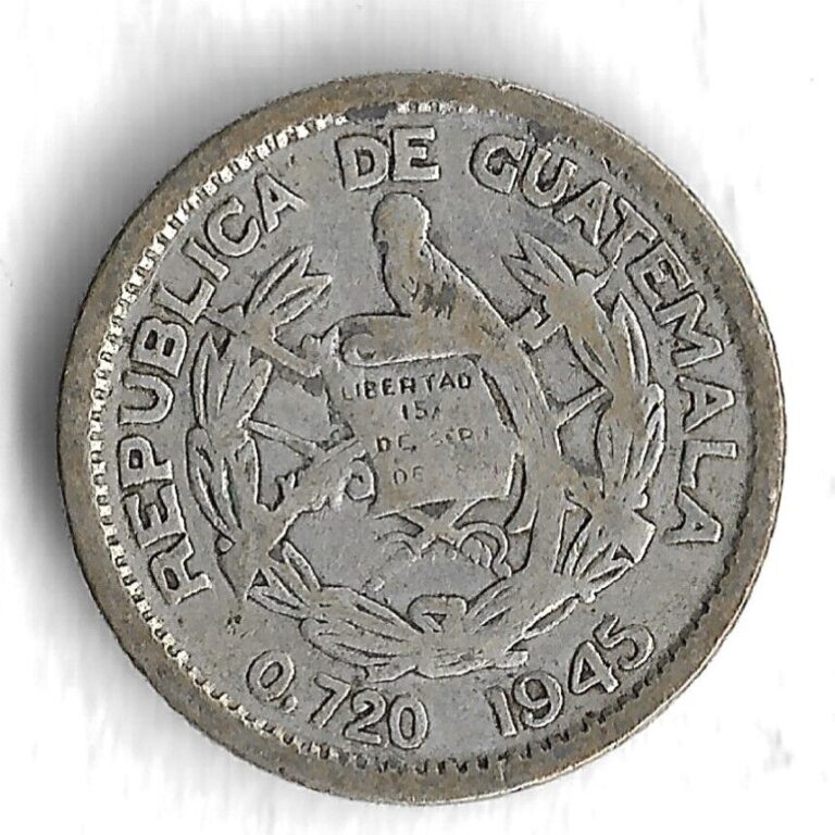 Read more about the article 1945 Guatemala 5 Centavos Small .720 Silver World Coin – Mintage 4 020 000