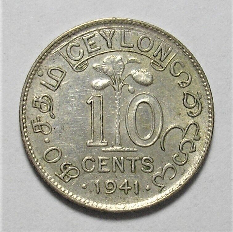 Read more about the article Silver 1941 Ceylon 10 cents King George VI + Free Shipping