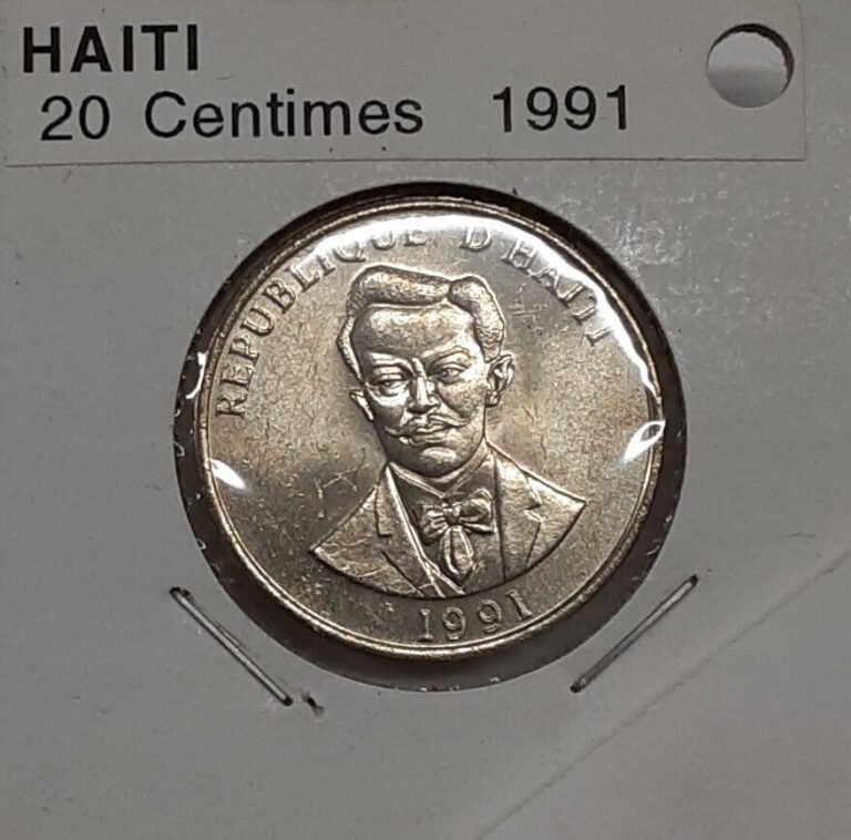 Read more about the article 1991 Haiti 20 Centimes Uncirculated Copper-Nickel Coin  BU