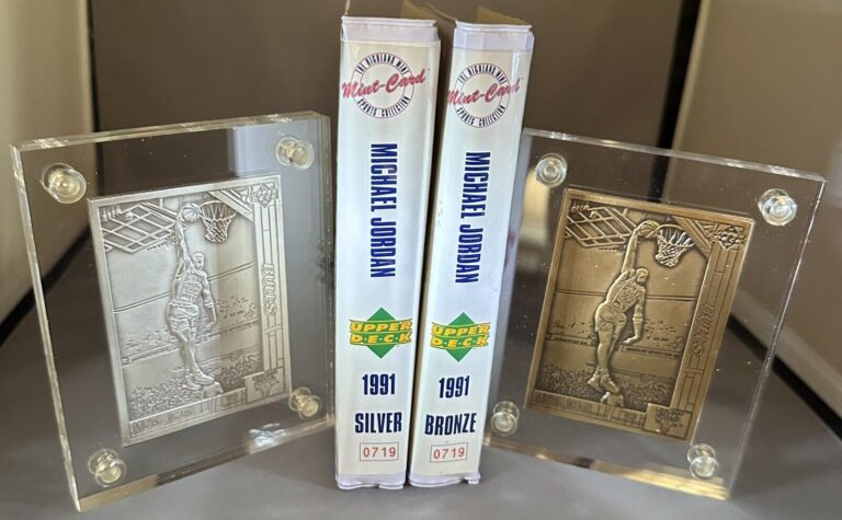 Read more about the article Michael Jordan 4.25 troy oz. Silver and Bronze 1991 cards set Highland Mint  #719