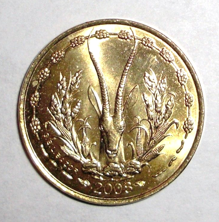 Read more about the article West African States 5 francs Coin Ivory Coast Hen Africa Gazelle Animal Wildlife