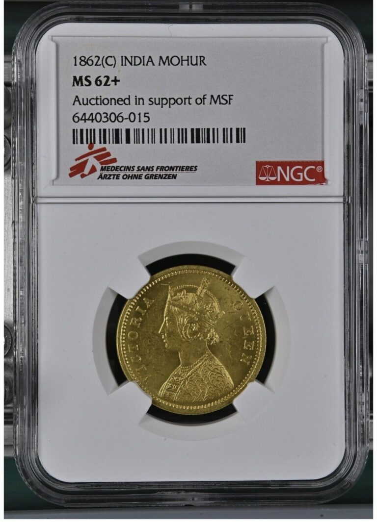 Read more about the article British India 1862 Gold Mohur NGC 62 Plus Special Medecene Label Scarce