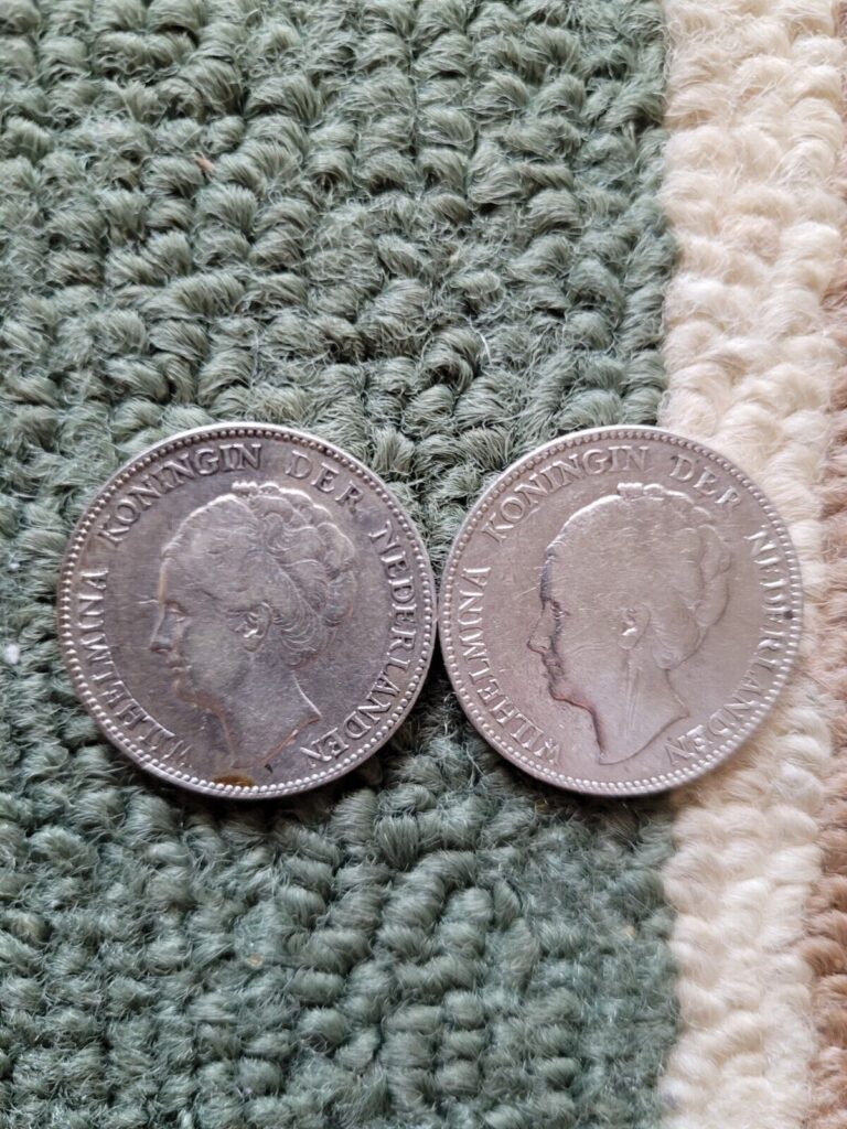Read more about the article 2 1929and1930 One Gulden  72% silver coins  Netherlands