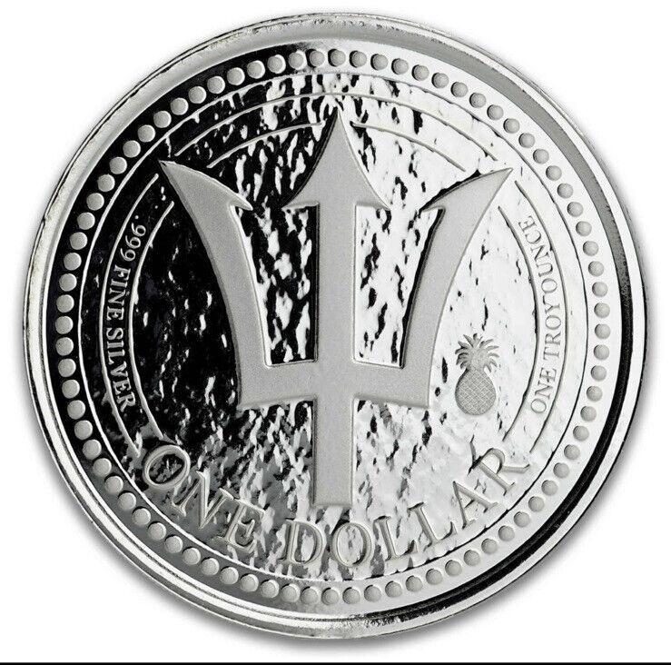 Read more about the article 2018 Barbados 1 oz Silver Trident Pineapple Privy BU