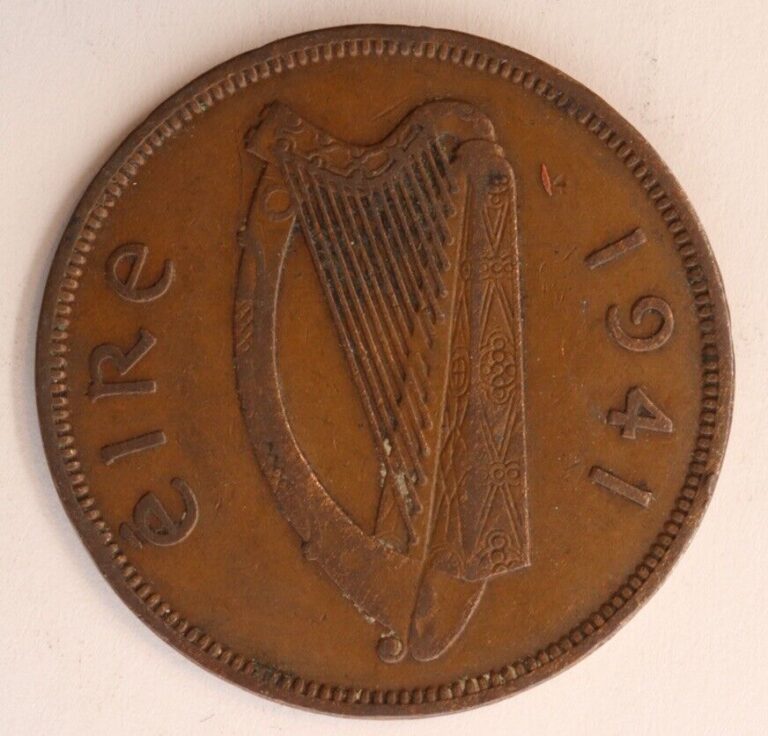 Read more about the article 1941 Ireland republic One Penny Coin Old Ireland 1d 30.9mm KM# 11