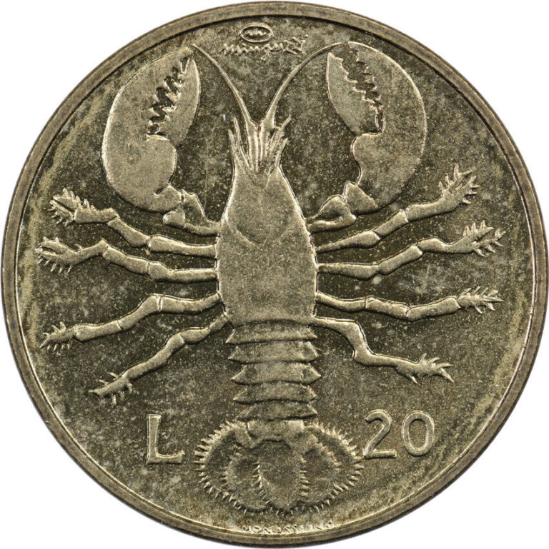 Read more about the article San Marino – 20 Lire – 1974 – AUnc – Lobster