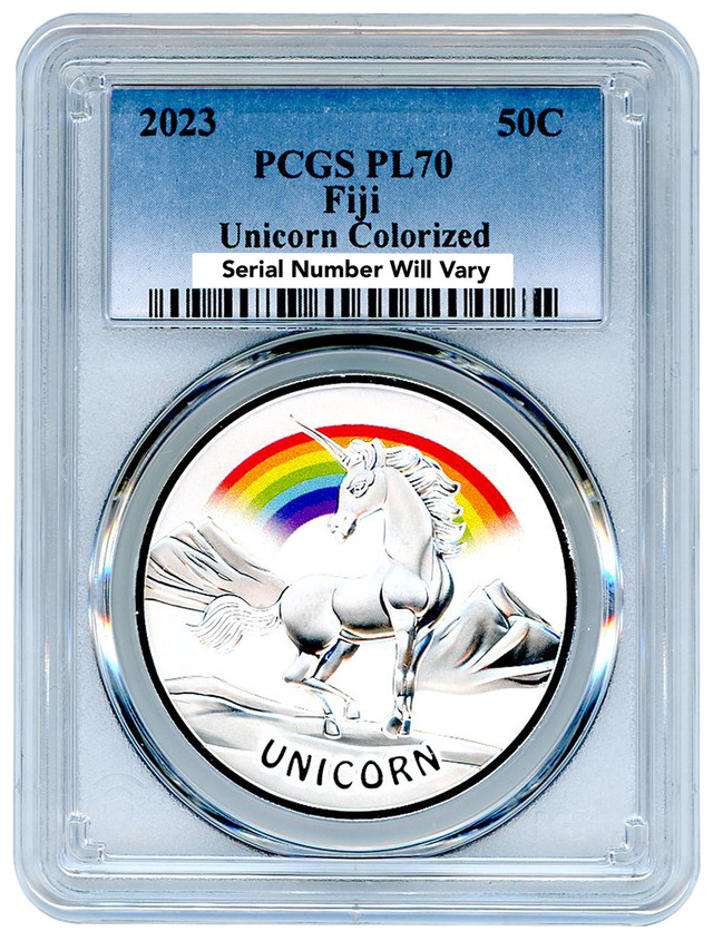 Read more about the article 2023 Fiji Unicorn Colorized 1 oz Silver Coin PCGS PL 70