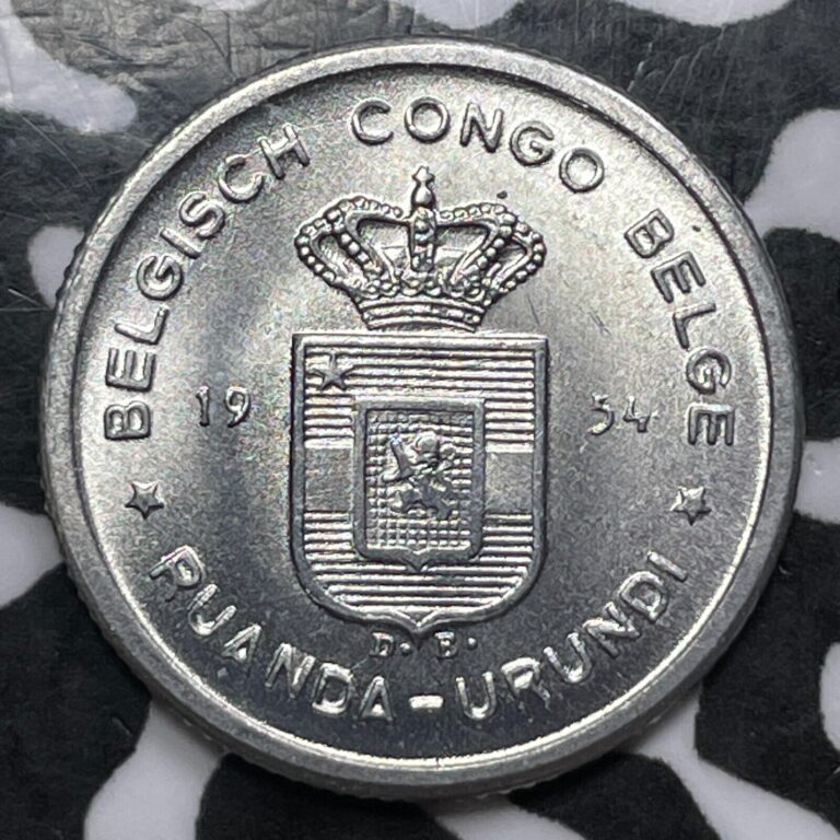 Read more about the article 1954 Belgian Congo Rwanda-Urundi 50 Centimes (5 Available)(1 Coin Only)