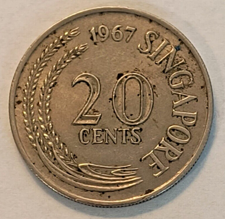 Read more about the article KM-502 SINGAPORE 1967 20 Cent Coin XF Condition Vintage World Collectible Coin