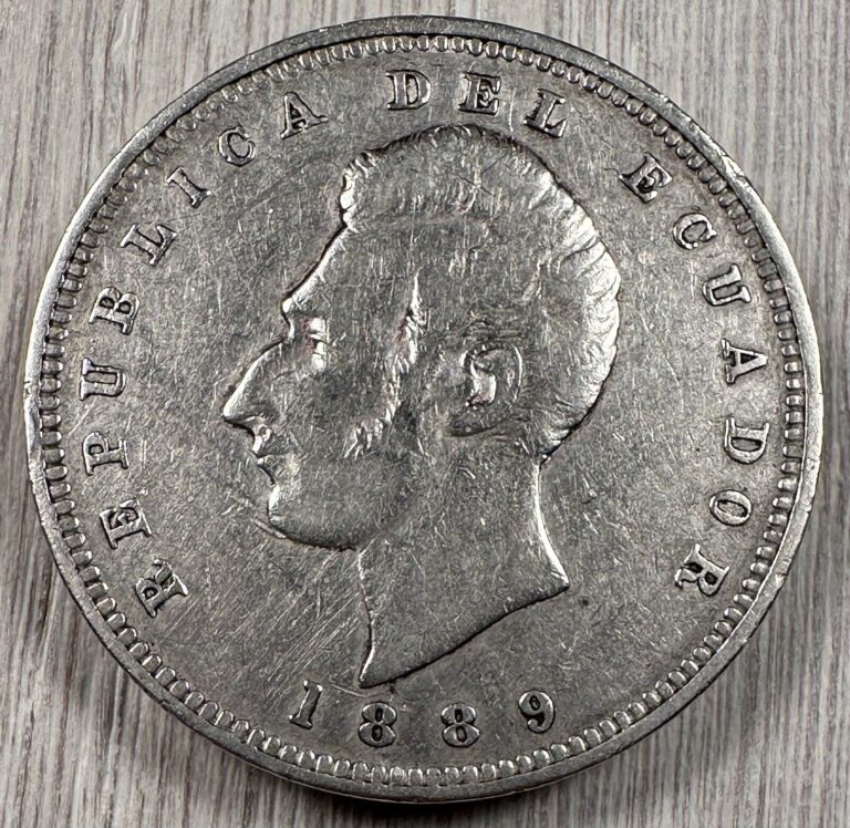 Read more about the article 1889 ECUADOR ~ HEATON MINT ~ 1 SUCRE ~ WORLD SILVER CROWN ~ KM #53.1 ~ SCARCE!