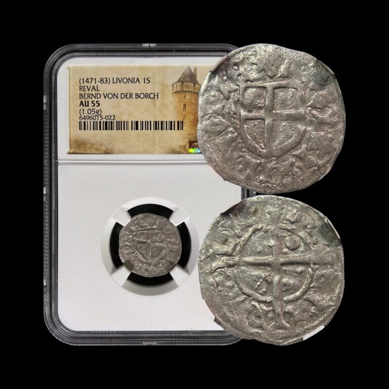 Read more about the article LIVONIA. 1471  Schilling  Silver – NGC AU55 – Teutonic Order  Reval  Tallinn 022