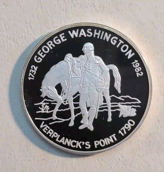 Read more about the article 1982 Antigua and Barbuda 30 Dollars G. Washington  Verplanck’s Point Silver Proof