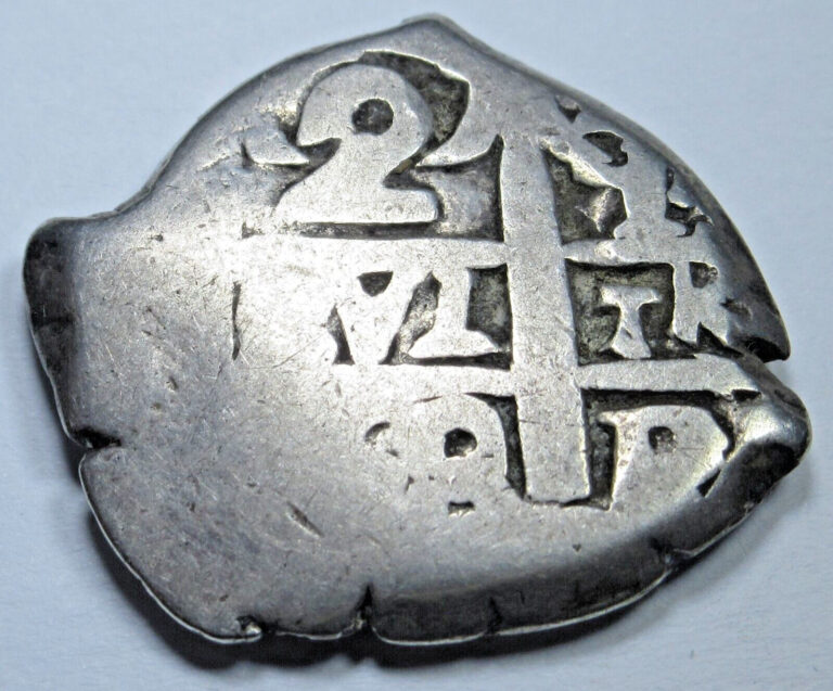 Read more about the article 1760 Spanish Bolivia Silver 2 Reales Antique 1700’s Old Colonial Pirate Cob Coin