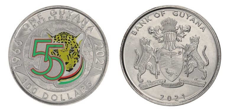 Read more about the article Guyana 100 Dollars  2021  KM #64  Mint  Commemorative