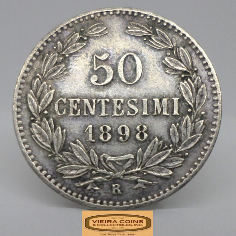 Read more about the article 1898-R San Marino Silver 50 Centesimi  RARE  Mintage of 40 000 Coins – #C34622NQ