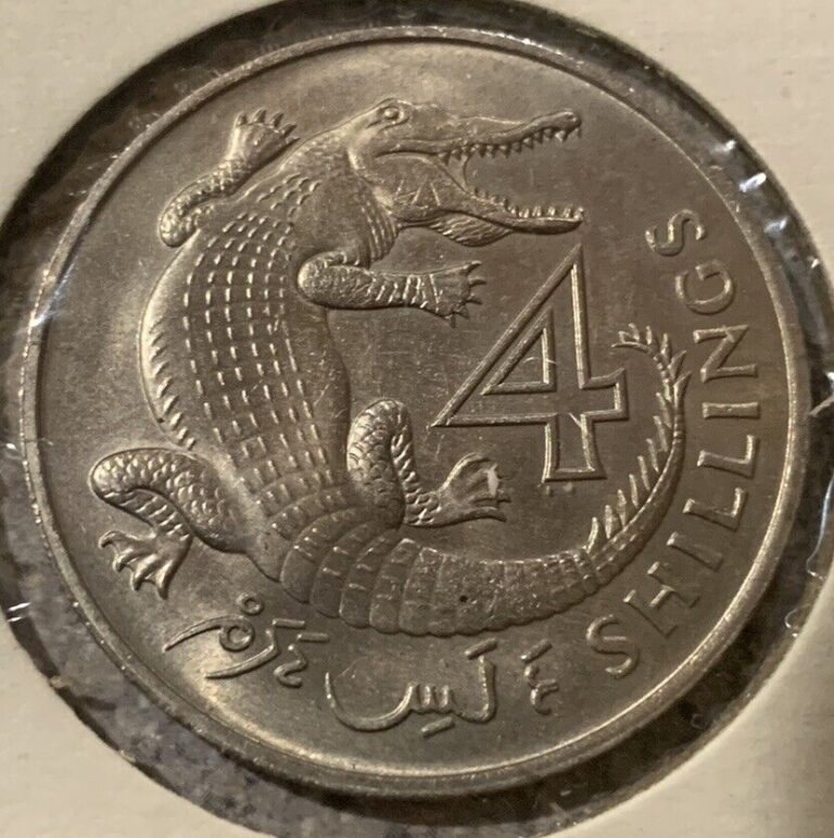 Read more about the article 1966 Gambia Alligator 4 Shillings Coin Free Shipping USA Collector Coin