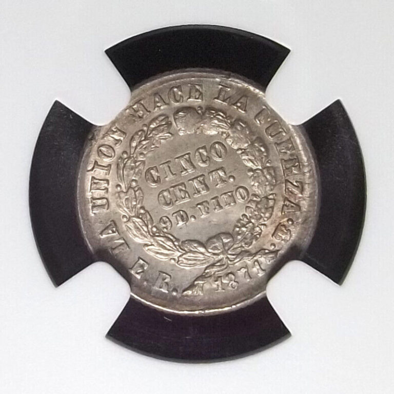 Read more about the article BOLIVIA – 5 CENTAVOS SILVER – 1871 ER – NGC TOP POP – NGC MS65 – KM-156.2