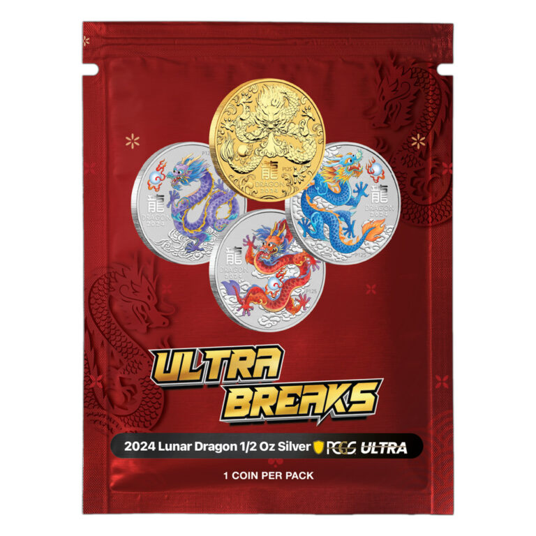 Read more about the article 2024 Ultra Breaks Australia Lunar Dragon Colorized .5oz Silver Coin Mystery Pack