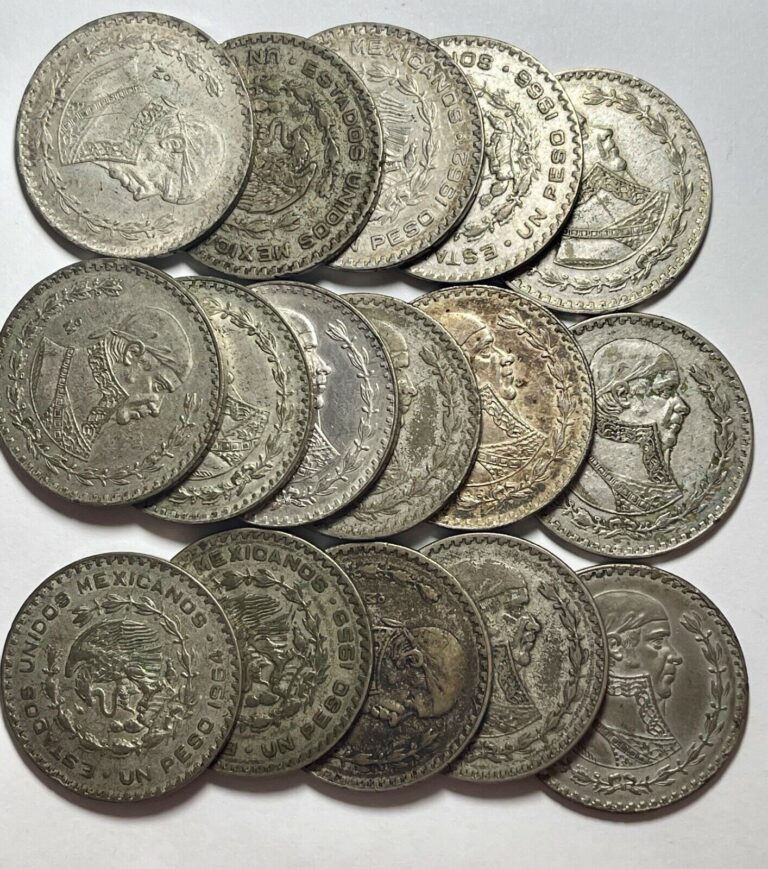 Read more about the article 1957-1967 Mexico Silver Peso ESTADOS UNIDOS MEXICANOS Large Silver Crown