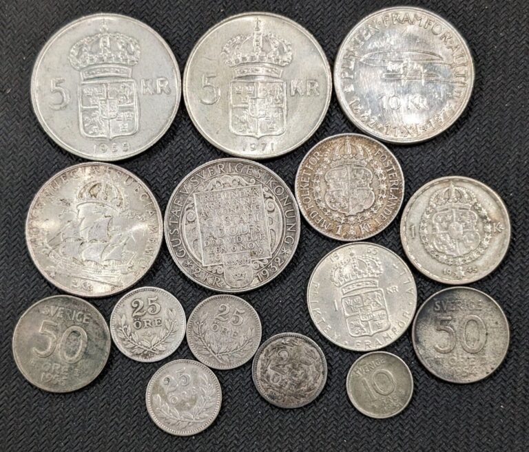 Read more about the article 2.41 T Ounces of Pure Silver Lot of Mixed Sweden Coins
