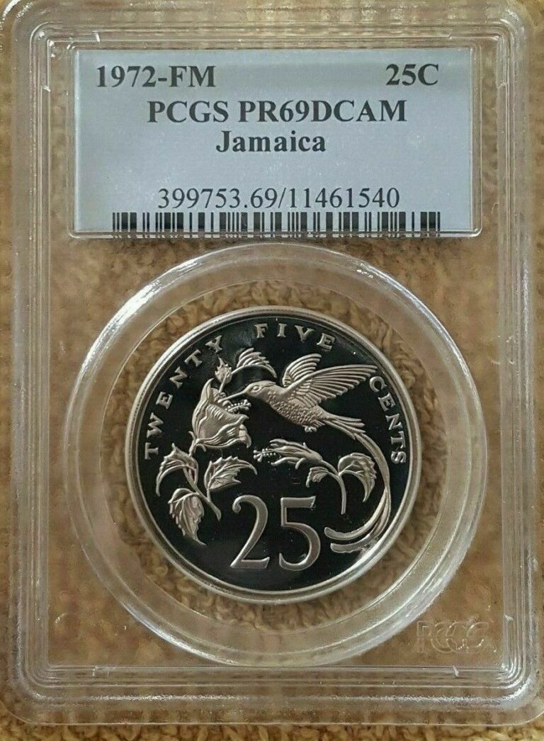 Read more about the article PCGS 1972-FM Jamaica PR69 25 Cents Population of 2 rare jamaican coin