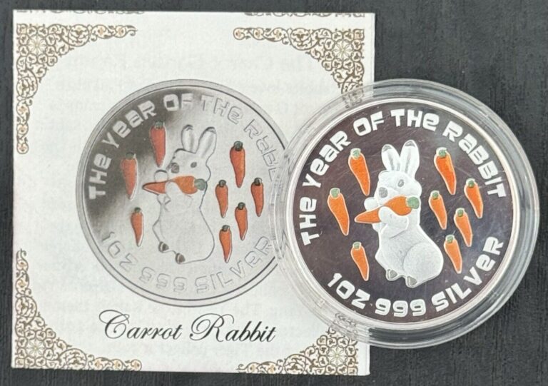 Read more about the article 2011 $1 Fiji Year Of Carrot Rabbit Silver Proof .999 1 oz Coin Colorized