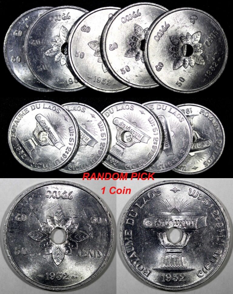 Read more about the article LAOS Sisavang Vong 1952 50 Cents 31 mm UNC/BU KM# 6 RANDOM PICK (1 Coin) (3)