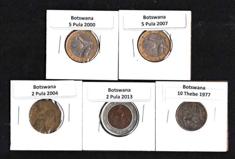 Read more about the article BOTSWANA 1977-2013 SET OF 5 COINS