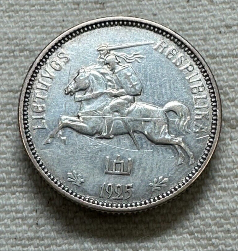 Read more about the article Lithuania 2 Litu 1925 Silver Coin – Single Year Issue – Knight Horse Du Litu