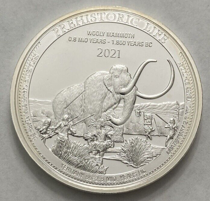 Read more about the article 2021 Congo Wooly Mammoth 1 oz Silver Prehistoric Life Series 20 Francs Coin