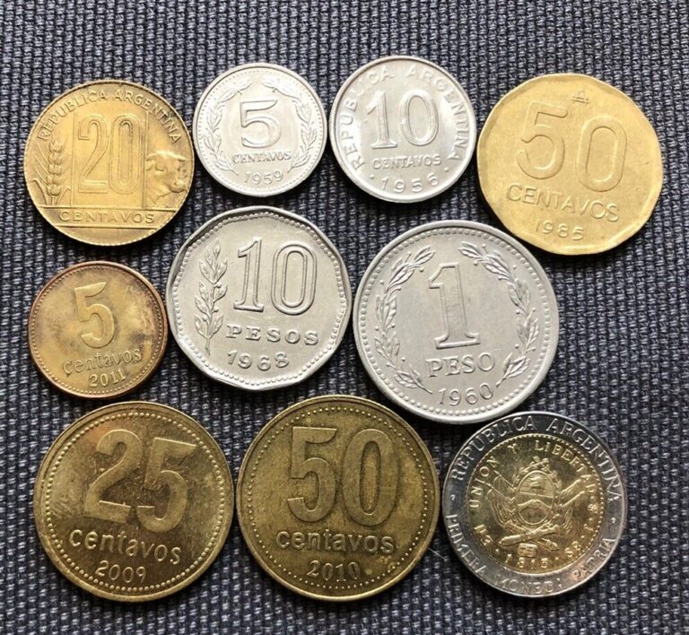 Read more about the article Argentina 🇦🇷 Lot Of 10  World Foreign Coins