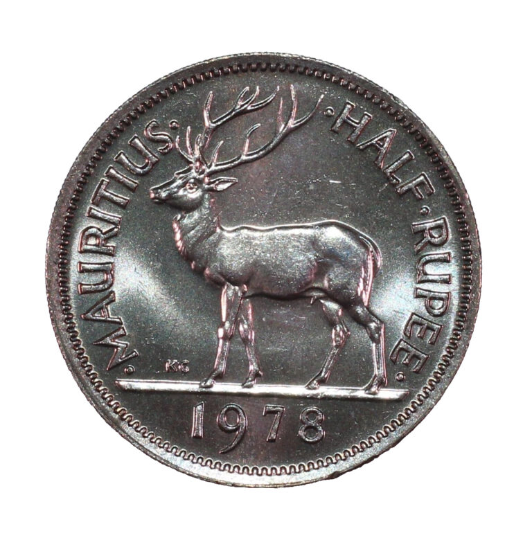 Read more about the article 1978 MAURITIUS 1/2 RUPEE – BU – KM37.1