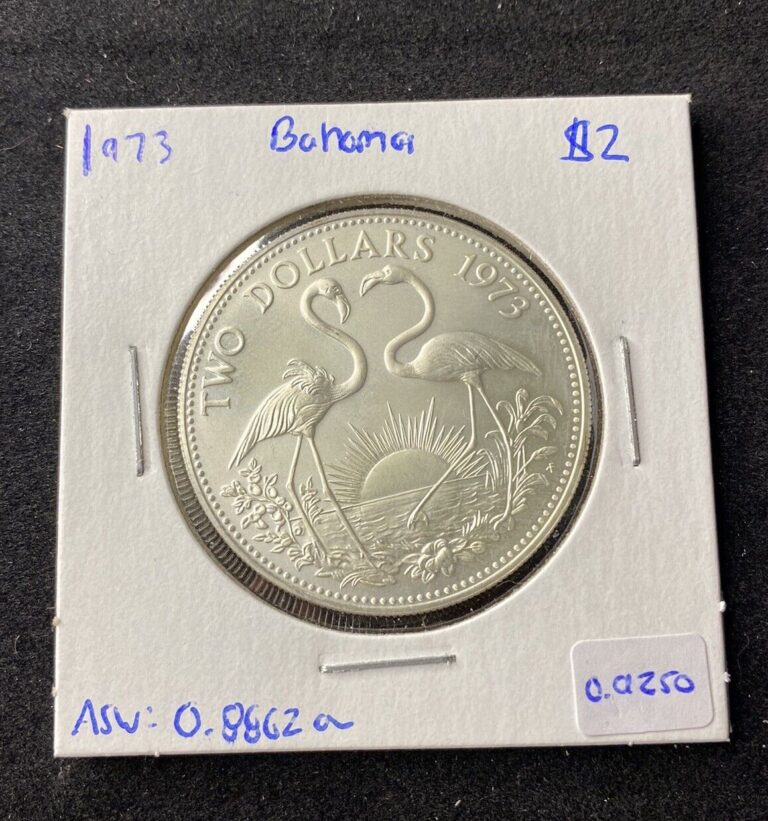 Read more about the article 1973 Bahamas Two Dollars 0.9250 Silver ASW 0.8862 Oz Free Shipping