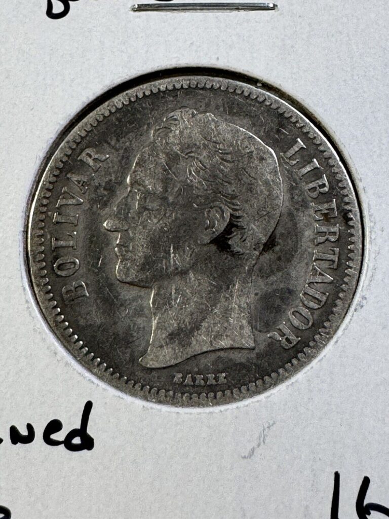 Read more about the article 1926 Venezuela 2 Bolivares Silver Coin Cleaned