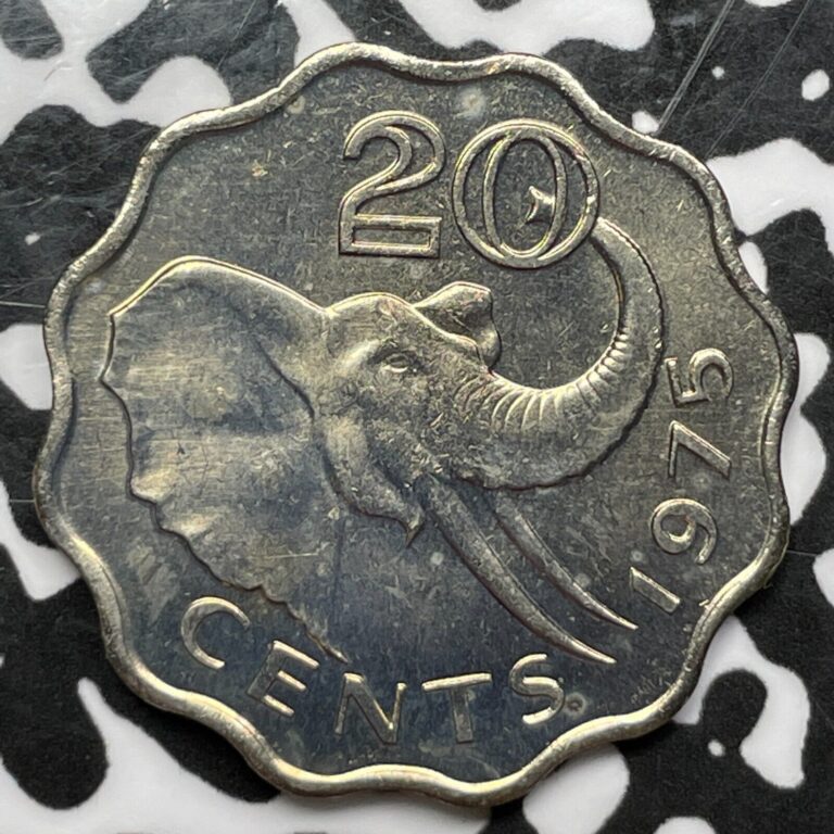 Read more about the article 1975 Swaziland 20 Cents (5 Available) High Grade! Beautiful! (1 Coin Only)