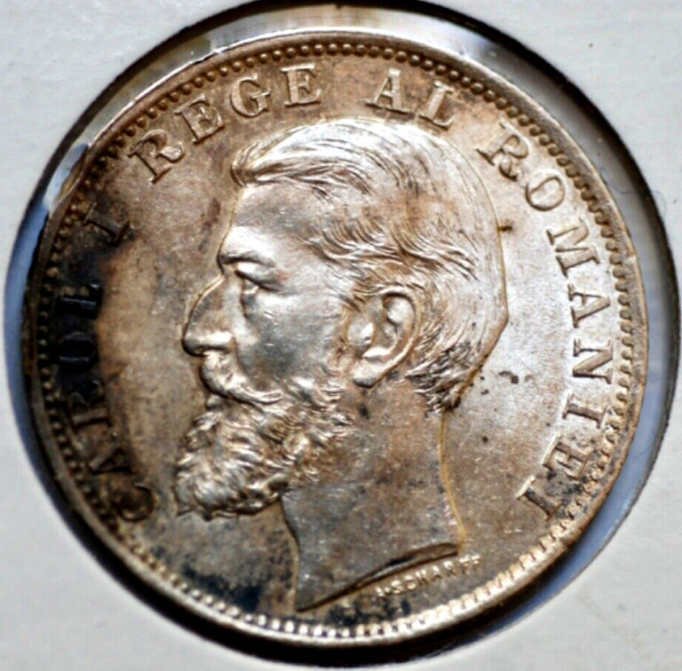 Read more about the article Scarce!  1900 Romania 1 Leu Silver Coin *Unc.