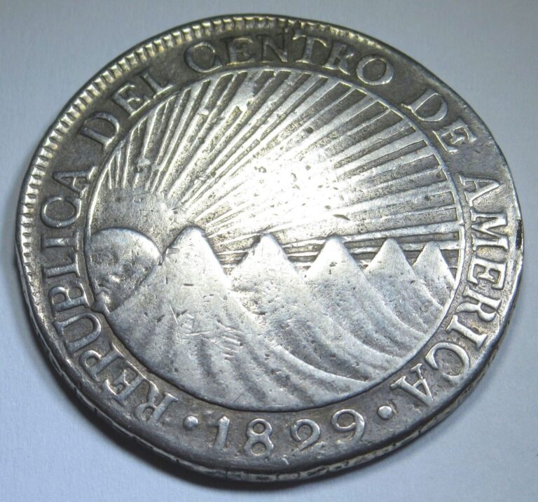 Read more about the article 1829 Central American Republic Guatemala Silver 8 Reales Antique 1800’s 8R Coin