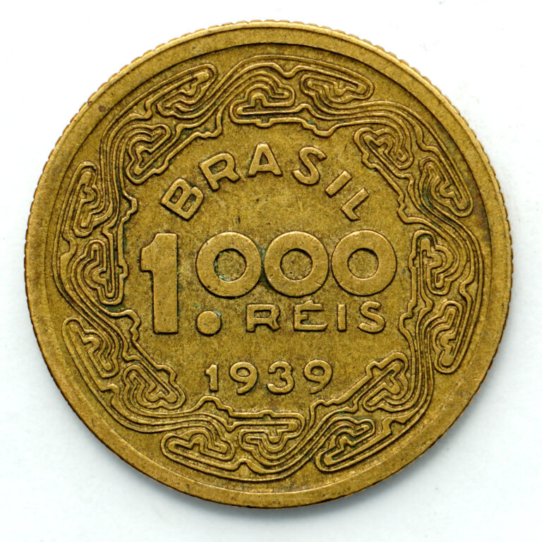 Read more about the article 1939 Brazil 1 000 Réis Coin  km550 – Beautiful Coin 🇧🇷
