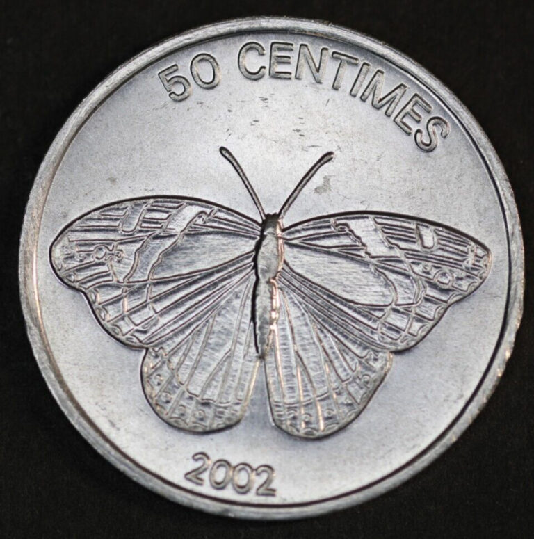 Read more about the article 2002 Congo 50 Centimes Butterfly Coin BU