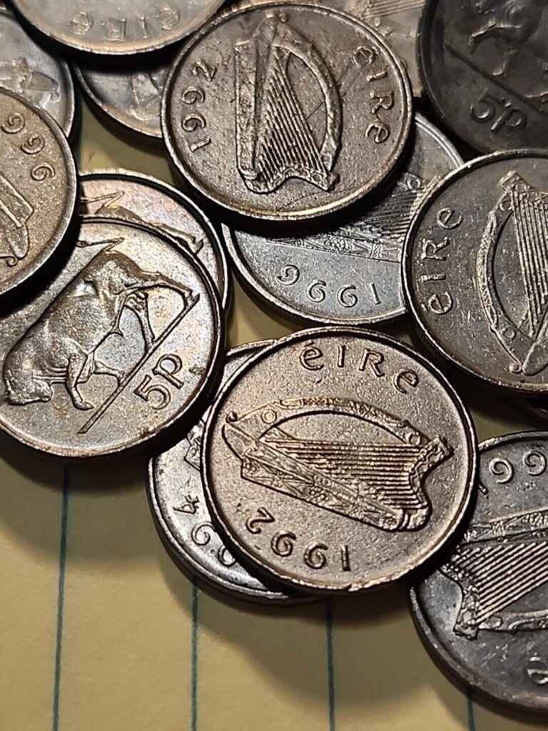 Read more about the article IRELAND 5 PENCE Bull and Irish Harp Coin US Shipper-Lucky Coin.